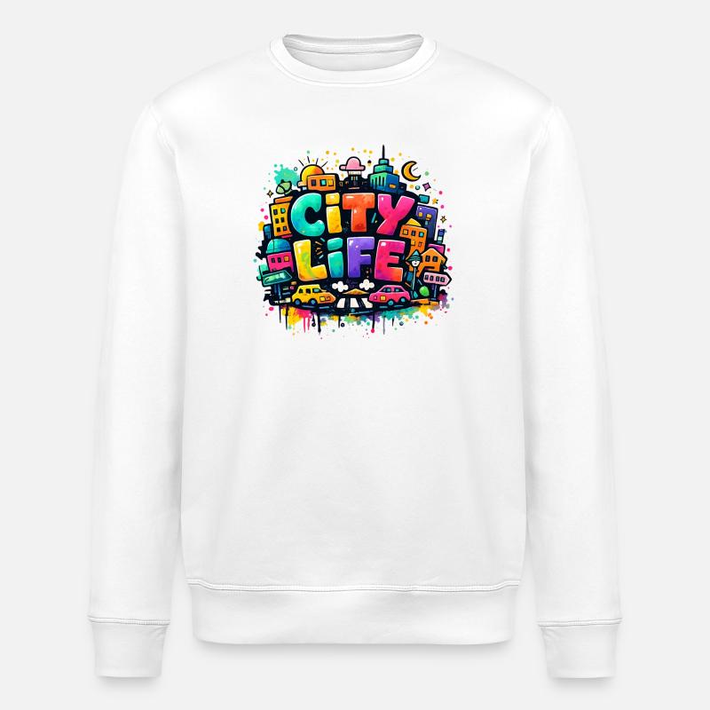 City_Life - Stanley/Stella Unisex Bio-Sweatshirt ROLLER - Weiß