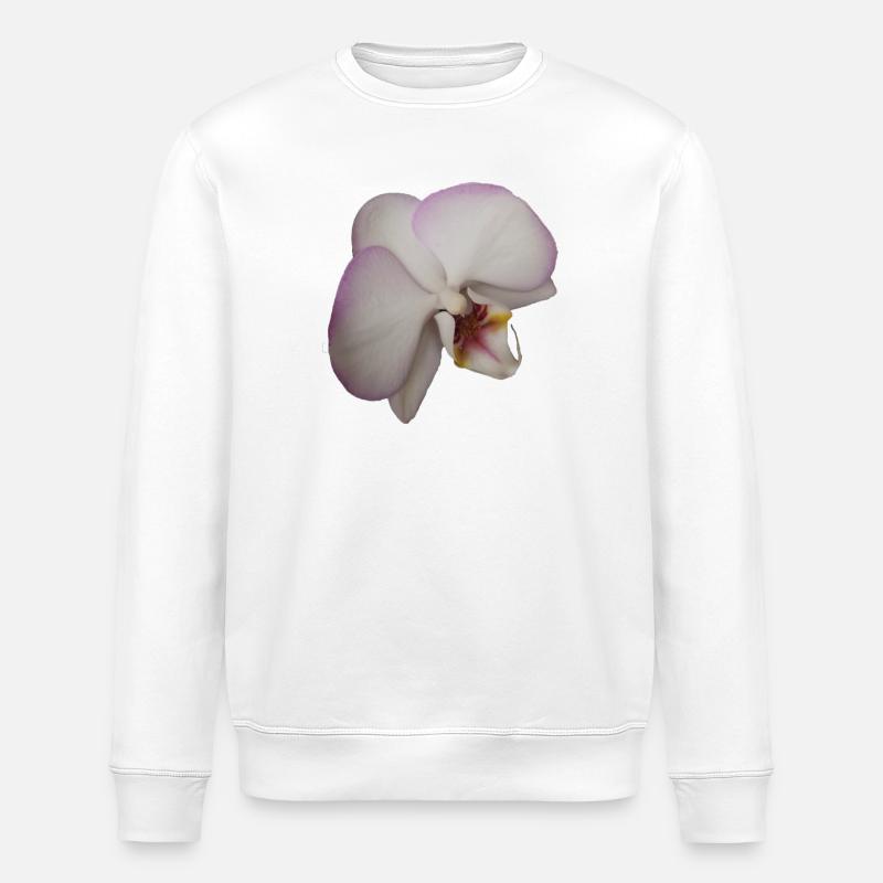 Elegant_Pale_Lavender_Phalaenopsis_Moth_Orchid - Stanley/Stella ROLLER Unisex Organic Sweatshirt - white