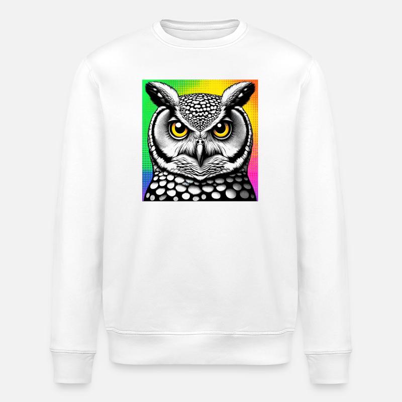 owl - Stanley/Stella ROLLER Unisex Organic Sweatshirt - white