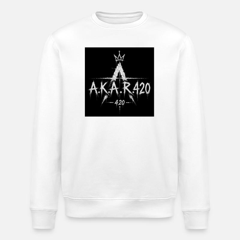 A.K.A.R.420 Krone Logo - Stanley/Stella ROLLER Unisex Organic Sweatshirt - white