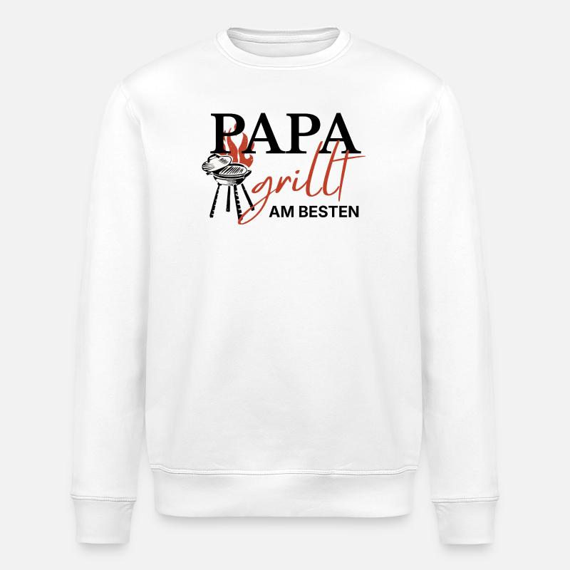 Papa - Grillmeister - Stanley/Stella Unisex Bio-Sweatshirt ROLLER - Weiß