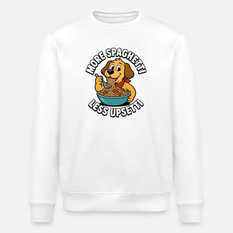 Mehr Spaghetti, weniger Ärger, Hunde-Spaghetti - Stanley/Stella Unisex Bio-Sweatshirt ROLLER - Weiß