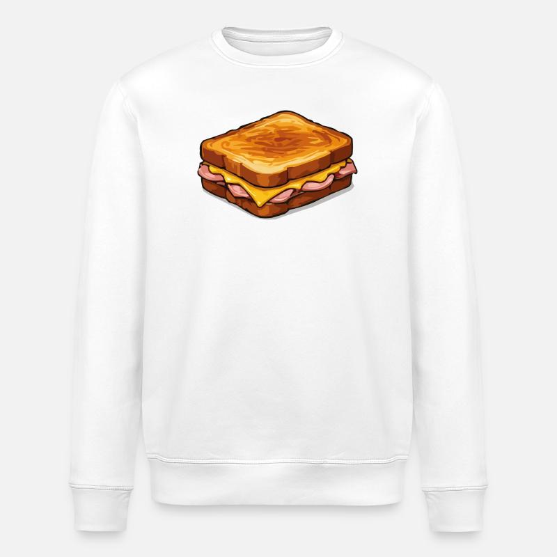 Cheese Sandwich Pop Art Illustration - Stanley/Stella ROLLER Unisex Organic Sweatshirt - white