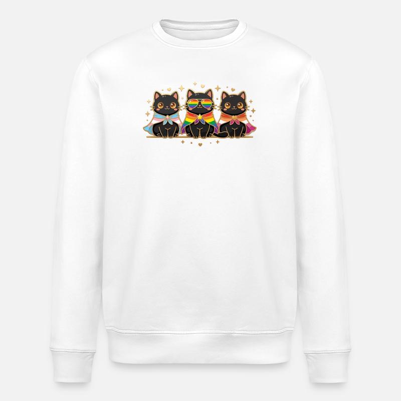 Pride Month LGBTQ – Rainbow Cats - Stanley/Stella Unisex Bio-Sweatshirt ROLLER - Weiß