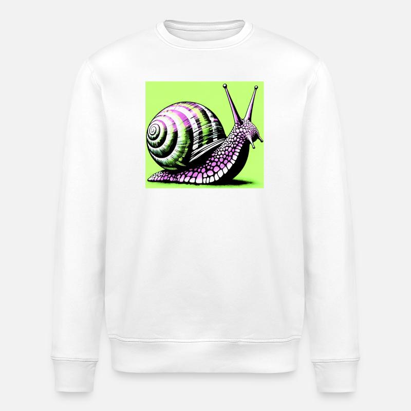 Snail - Stanley/Stella ROLLER Unisex Organic Sweatshirt - white