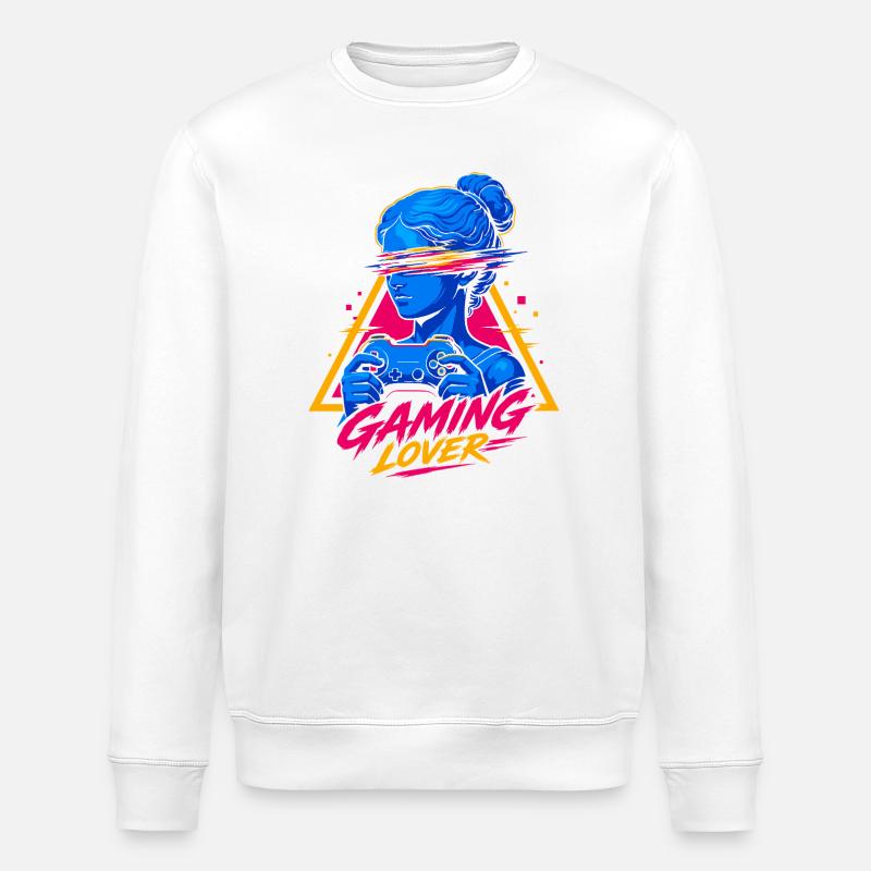Gaming Lover Girl Retro - Stanley/Stella Unisex Bio-Sweatshirt ROLLER - Weiß