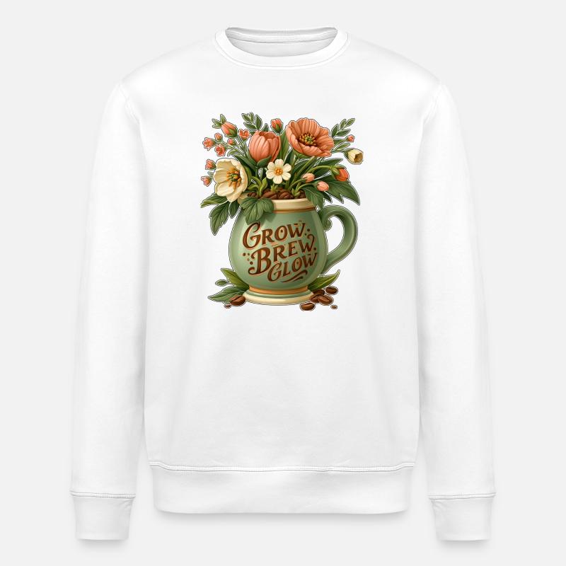 Grow Brew Glow Mug Flora - Stanley/Stella ROLLER Unisex Organic Sweatshirt - white