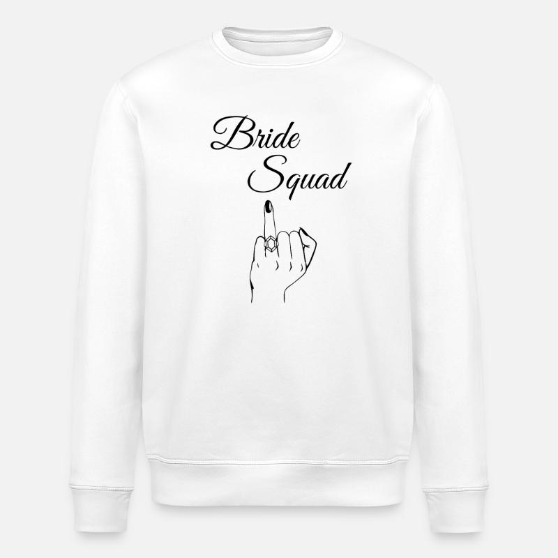Edgy Bride Squad - Stanley/Stella ROLLER Unisex Organic Sweatshirt - white