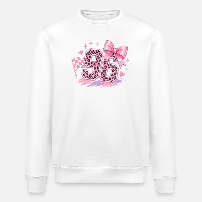 Paillettes Léopard Rose 96 - Sweat bio ROLLER Stanley/Stella Unisexe - blanc