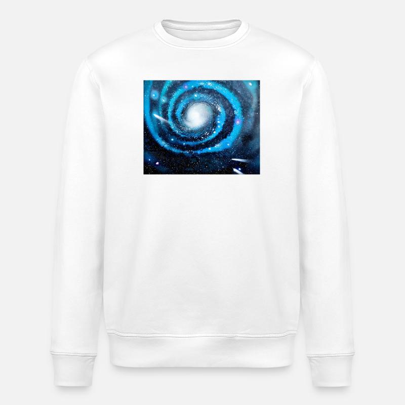 Galaxie bleue - Sweat bio ROLLER Stanley/Stella Unisexe - blanc