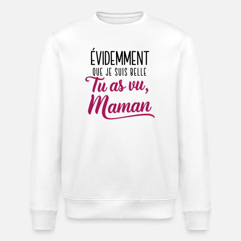 Belle comme Maman - Sweat bio ROLLER Stanley/Stella Unisexe - blanc