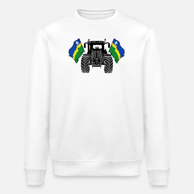 Flevoland_Tractor_Pride - Stanley/Stella ROLLER Unisex Organic Sweatshirt - white