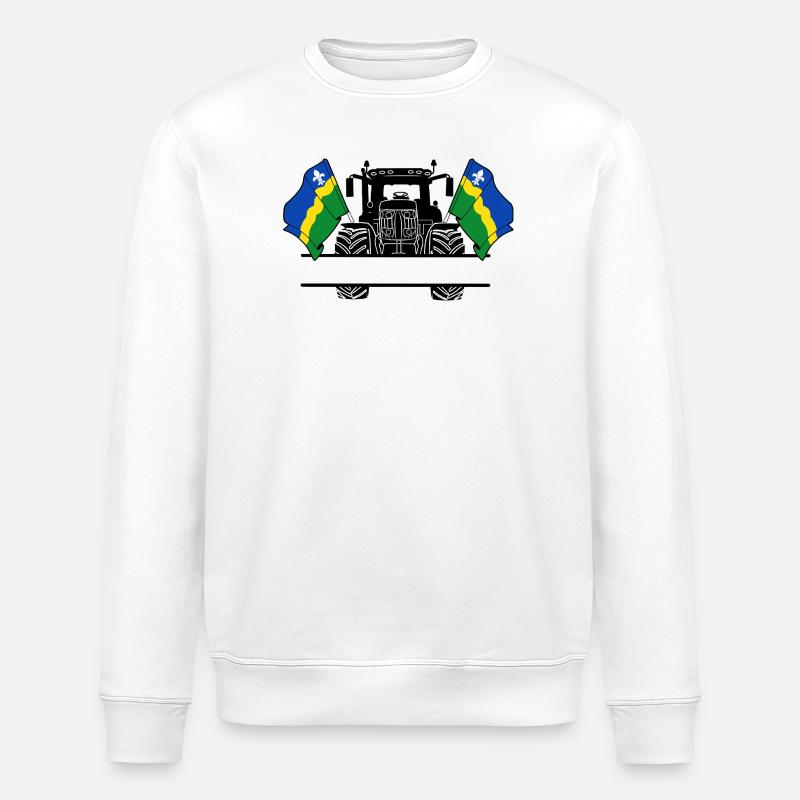 Flevoland_Tractor_Custom_Edition - Stanley/Stella Unisex Bio-Sweatshirt ROLLER - Weiß