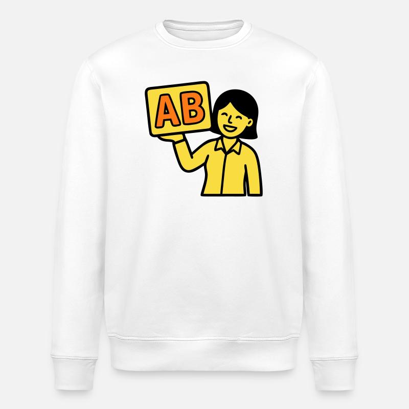 Lehrerin Grundschule ABC Vektor - Stanley/Stella Unisex Bio-Sweatshirt ROLLER - Weiß