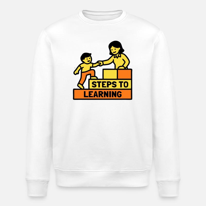 Steps to Learning Schule Logo - Stanley/Stella Unisex Bio-Sweatshirt ROLLER - Weiß