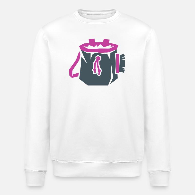 Chalkbag Climbing Bouldering Vector - Stanley/Stella ROLLER Unisex Organic Sweatshirt - white
