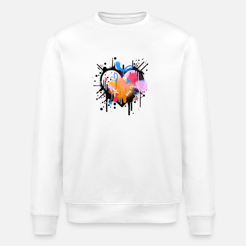 Lebenslust Graffiti Farbenspiel - Stanley/Stella Unisex Bio-Sweatshirt ROLLER - Weiß