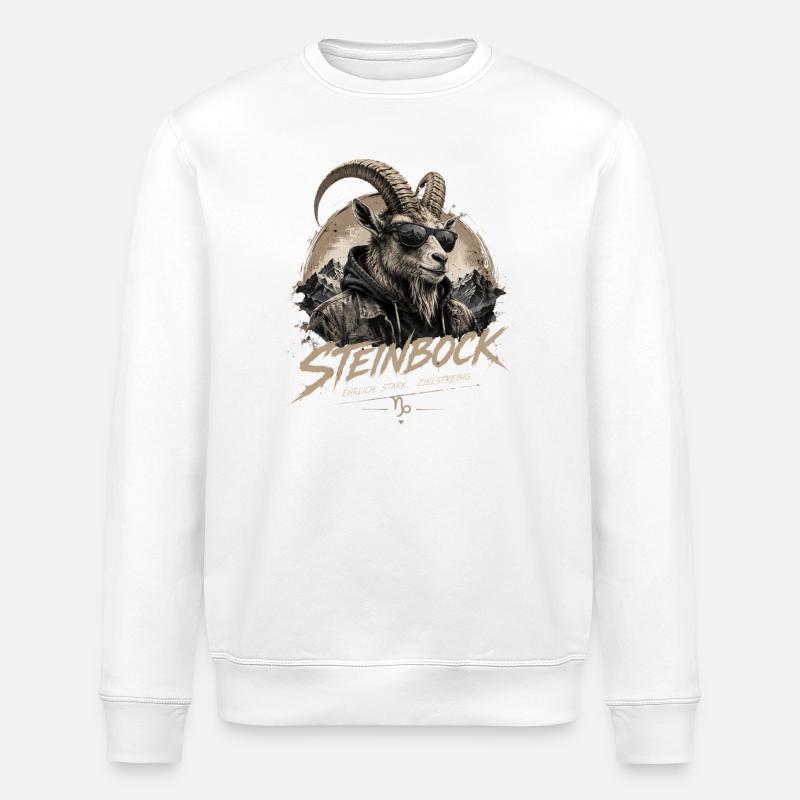 Steinbock Style - Stanley/Stella Unisex Bio-Sweatshirt ROLLER - Weiß