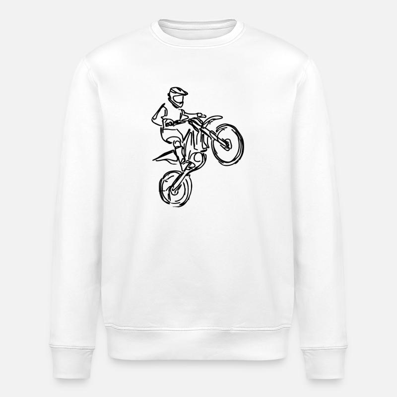 Dessin en motocross - Sweat bio ROLLER Stanley/Stella Unisexe - blanc
