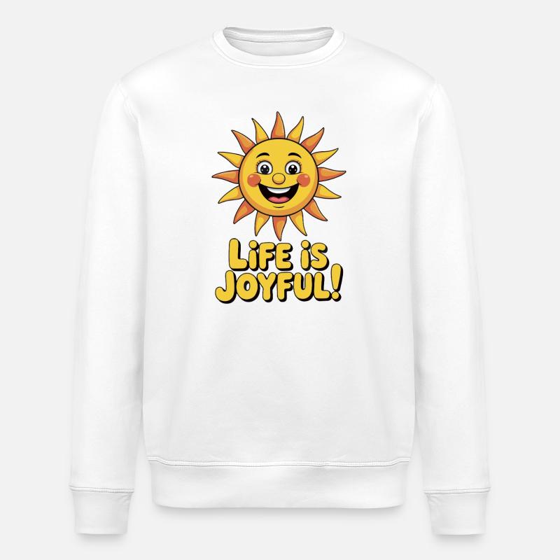 Jaune, Soleil Ensoleillé, Art Joyeux - Sweat bio ROLLER Stanley/Stella Unisexe - blanc