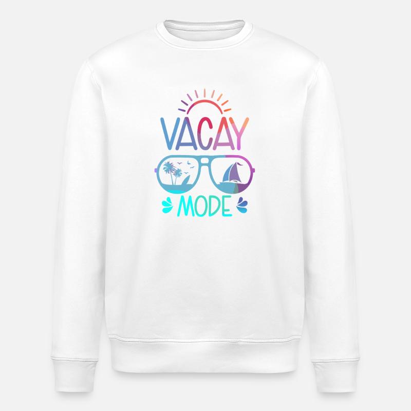 Vacation-Mode Sonnenbrillen-Strand-Vibe - Stanley/Stella Unisex Bio-Sweatshirt ROLLER - Weiß
