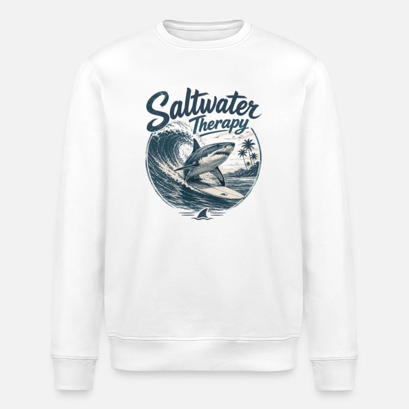 Saltwater Therapy Surfwave - Stanley/Stella Unisex Bio-Sweatshirt ROLLER - Weiß