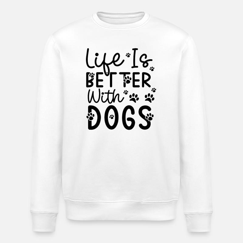 Monochromes Minimal-Abstract Muster - Stanley/Stella Unisex Bio-Sweatshirt ROLLER - Weiß