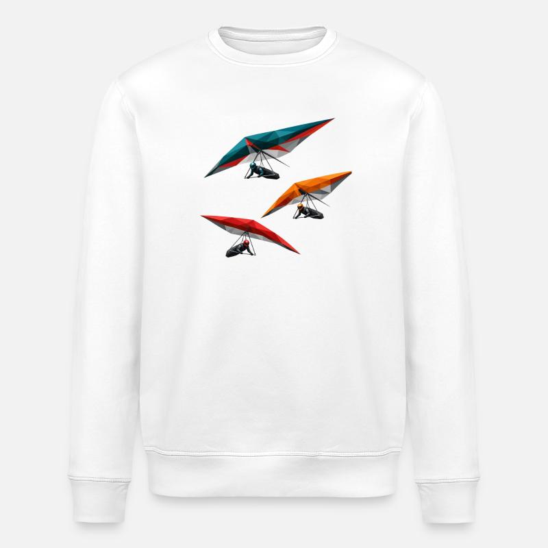 Trio polygonal des deltaplanes - Sweat bio ROLLER Stanley/Stella Unisexe - blanc