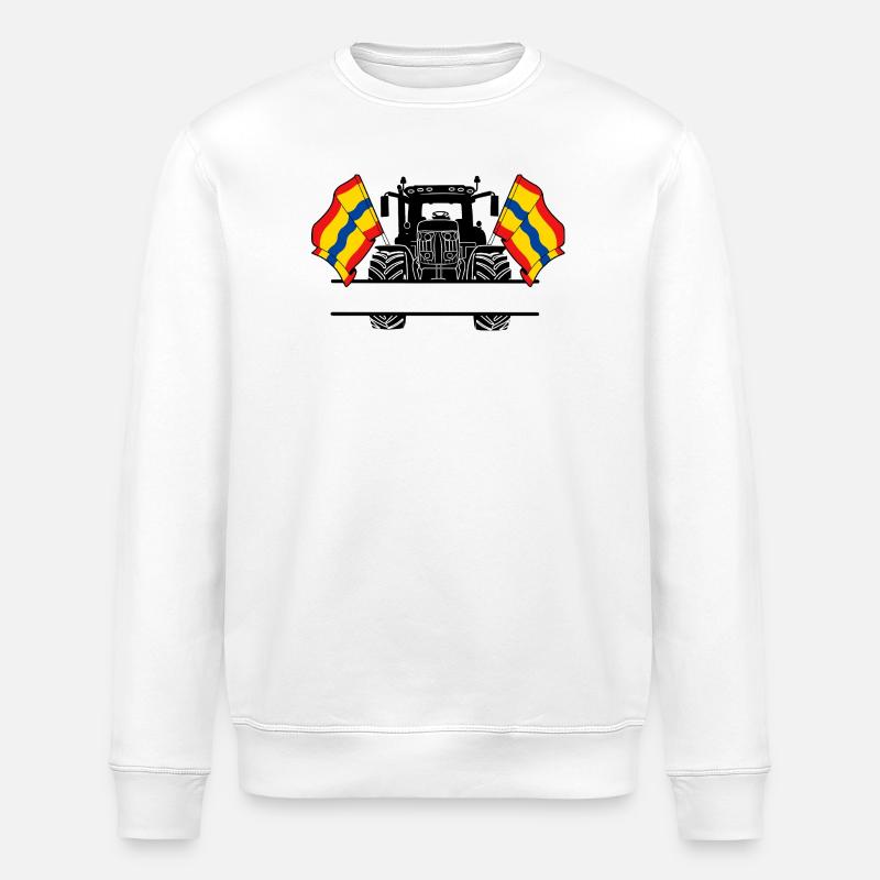 Overijssel_Tractor_Custom_Edition - Stanley/Stella ROLLER Unisex Organic Sweatshirt - white