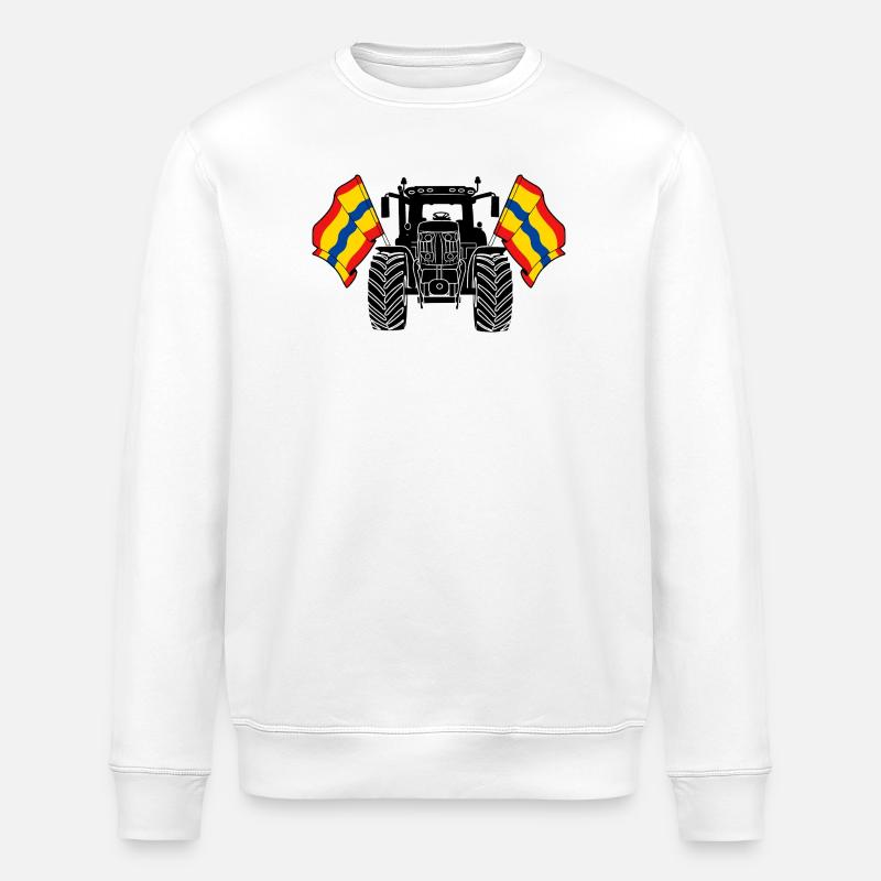 Overijssel_Tractor_Pride - Stanley/Stella ROLLER Unisex Organic Sweatshirt - white