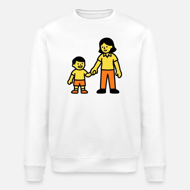 Kindergarten teacher child hand logo - Stanley/Stella ROLLER Unisex Organic Sweatshirt - white