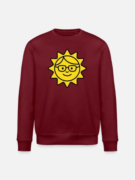 Lachende Sonne Brille Comic - Stanley/Stella Unisex Bio-Sweatshirt ROLLER - Weiß