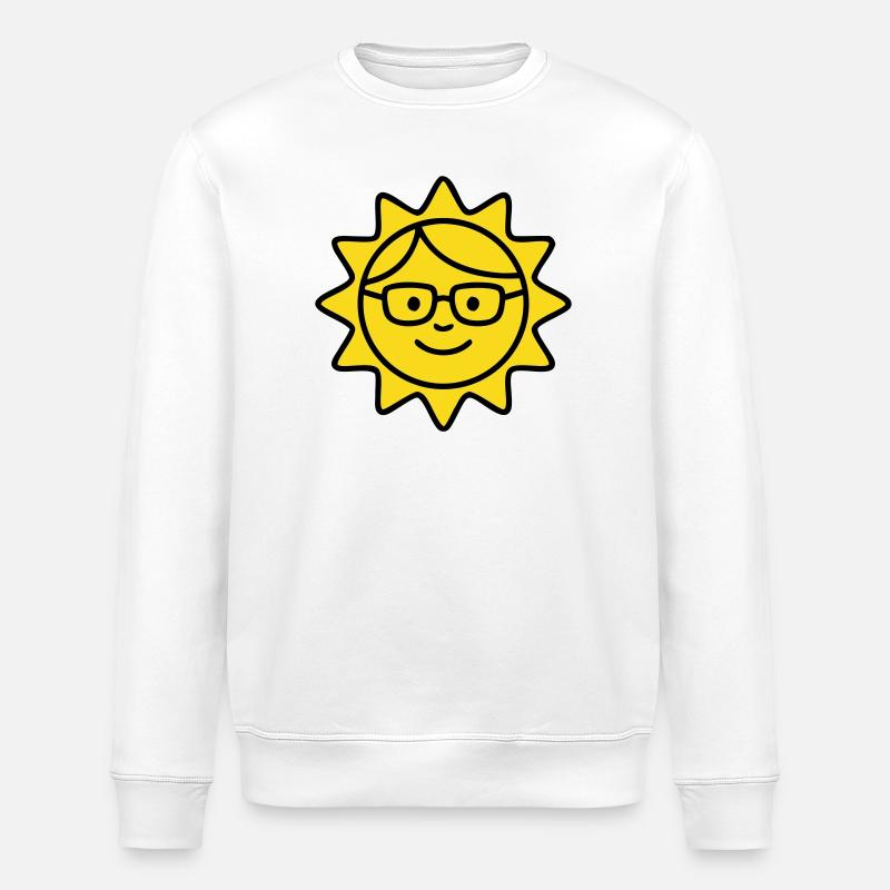 Lachende Sonne Brille Comic - Stanley/Stella Unisex Bio-Sweatshirt ROLLER - Weiß