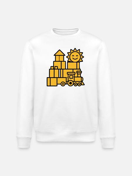Building Blocks Railway Toys - Stanley/Stella ROLLER Unisex Organic Sweatshirt - white
