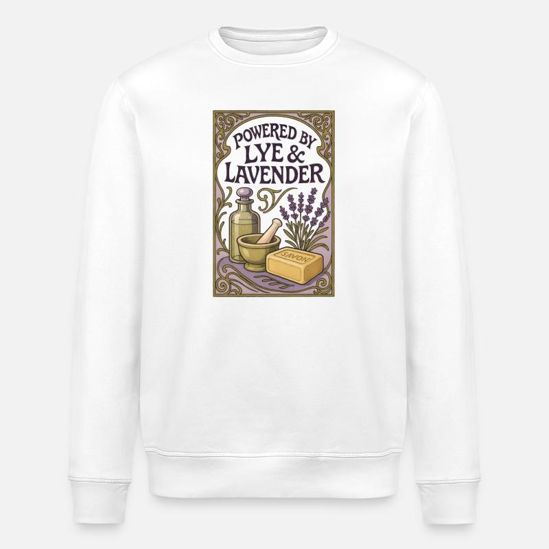 Lye & Lavender | Soap boiling - Stanley/Stella ROLLER Unisex Organic Sweatshirt - white