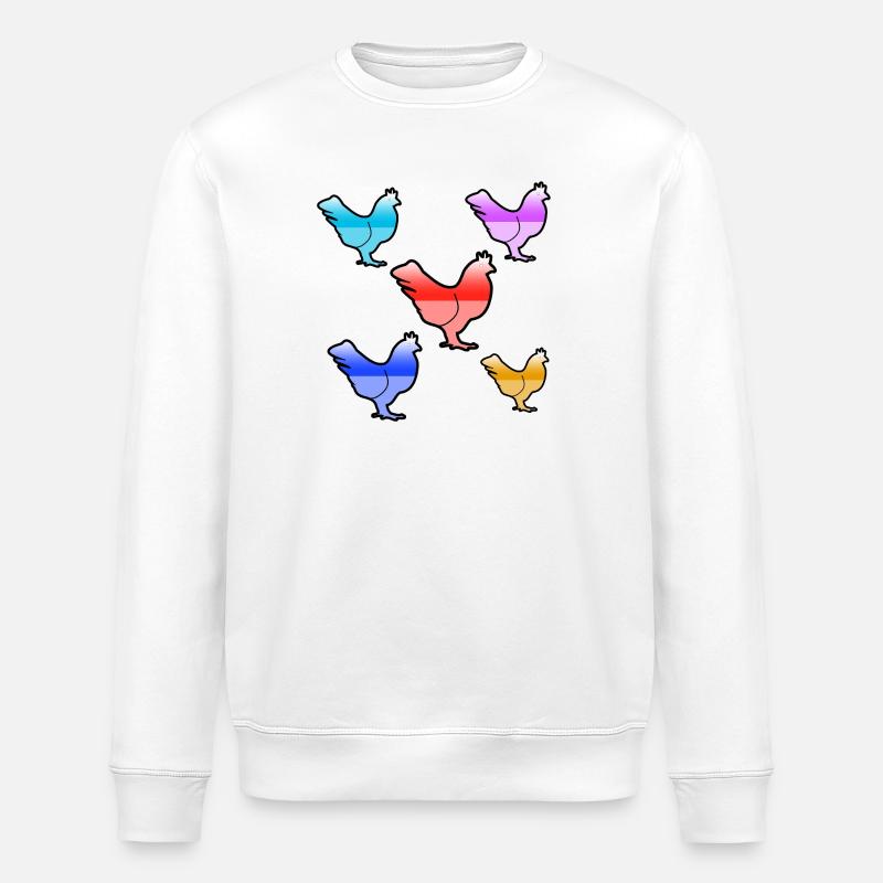 Chickens - Stanley/Stella ROLLER Unisex Organic Sweatshirt - white