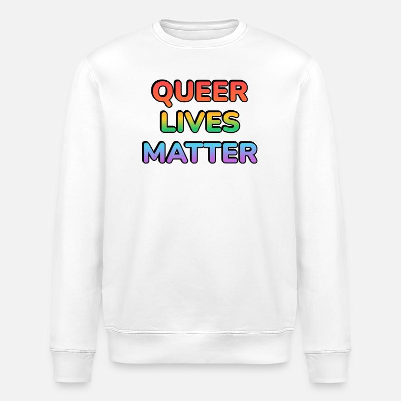 Queer Lives Matter Regenbogen - Stanley/Stella Unisex Bio-Sweatshirt ROLLER - Weiß