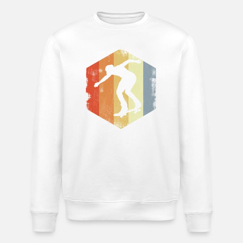 Skateboarder Oldschool - Sweat bio ROLLER Stanley/Stella Unisexe - blanc