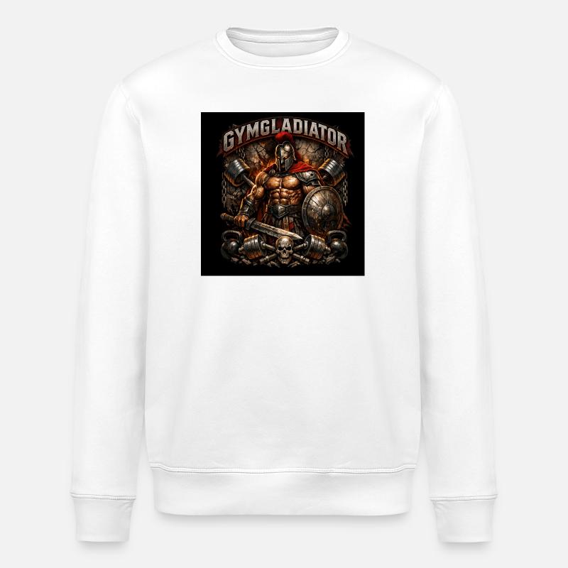 Gym Gladiator - Stanley/Stella ROLLER Unisex Organic Sweatshirt - white