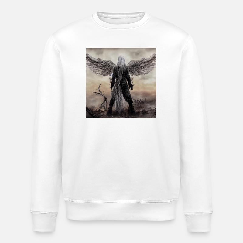 Winged Guardian in the Mist - Stanley/Stella ROLLER Unisex Organic Sweatshirt - white