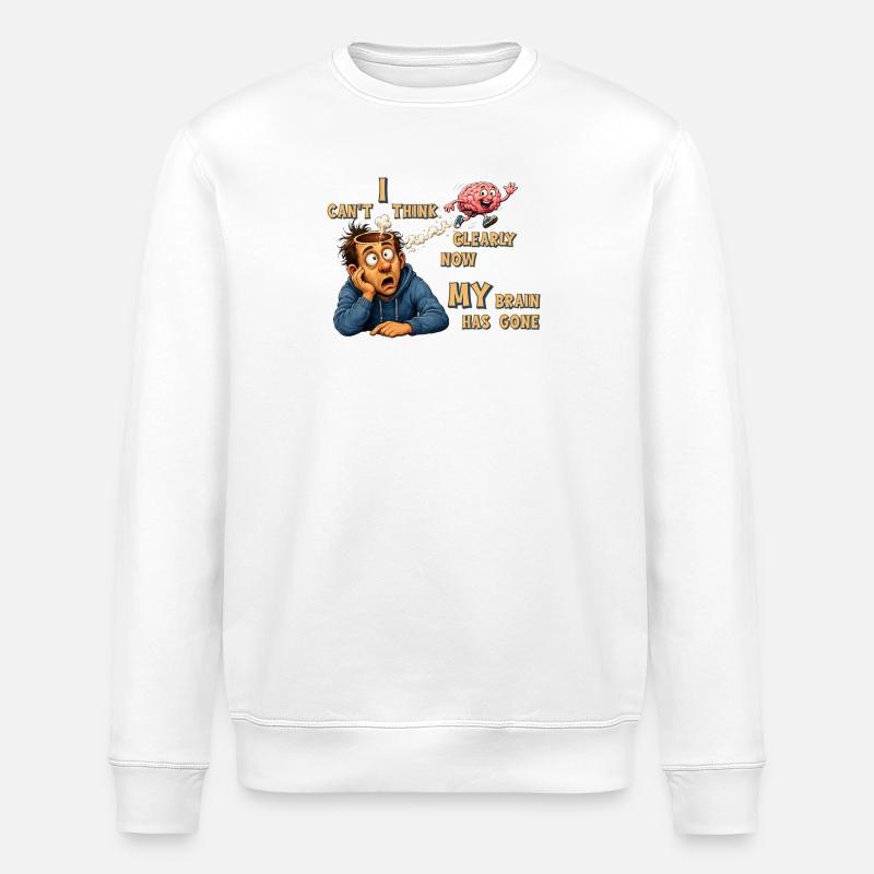 Thinking Offline - My Brain Has Quit - Stanley/Stella ROLLER Unisex Organic Sweatshirt - white
