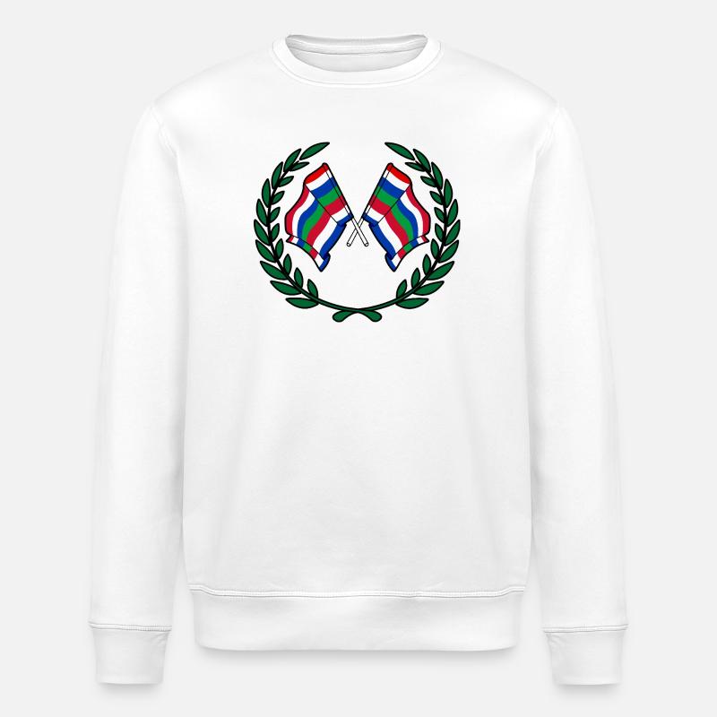 Schier Laurel Flags – Island Pride - Stanley/Stella ROLLER Unisex Organic Sweatshirt - white