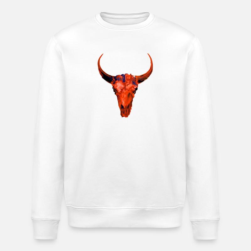 Feuerroter Bullenkopf - Stanley/Stella Unisex Bio-Sweatshirt ROLLER - Weiß