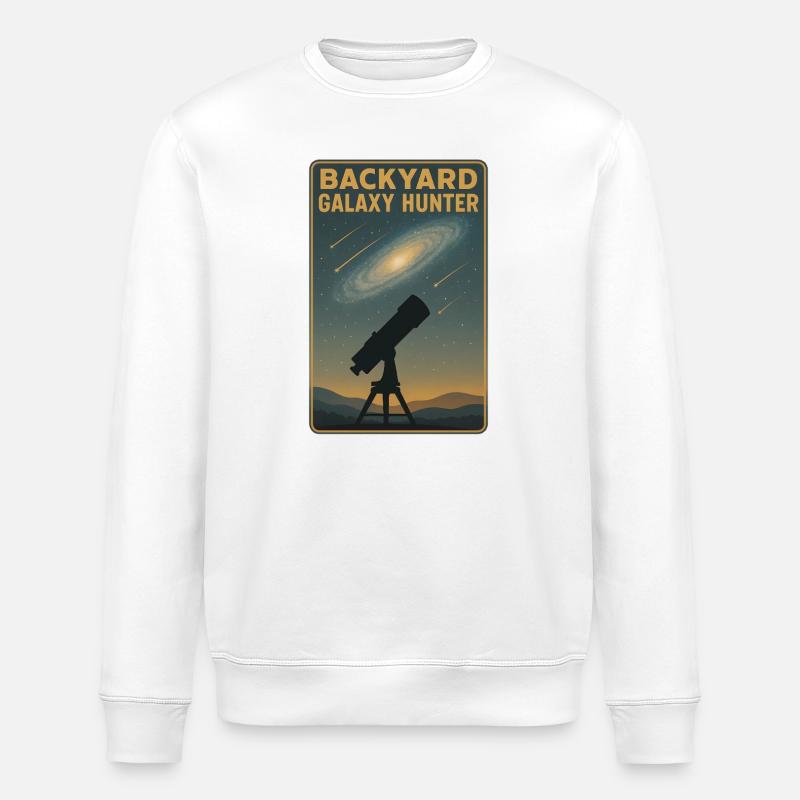 Backyard Galaxy Hunter | Astronomy - Stanley/Stella ROLLER Unisex Organic Sweatshirt - white