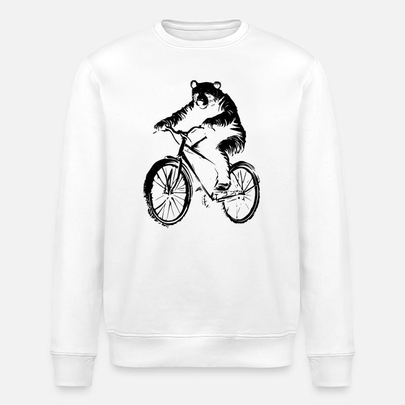 Ours de vélo - Sweat bio ROLLER Stanley/Stella Unisexe - blanc