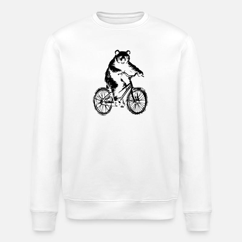 Ours de vélo - Sweat bio ROLLER Stanley/Stella Unisexe - blanc