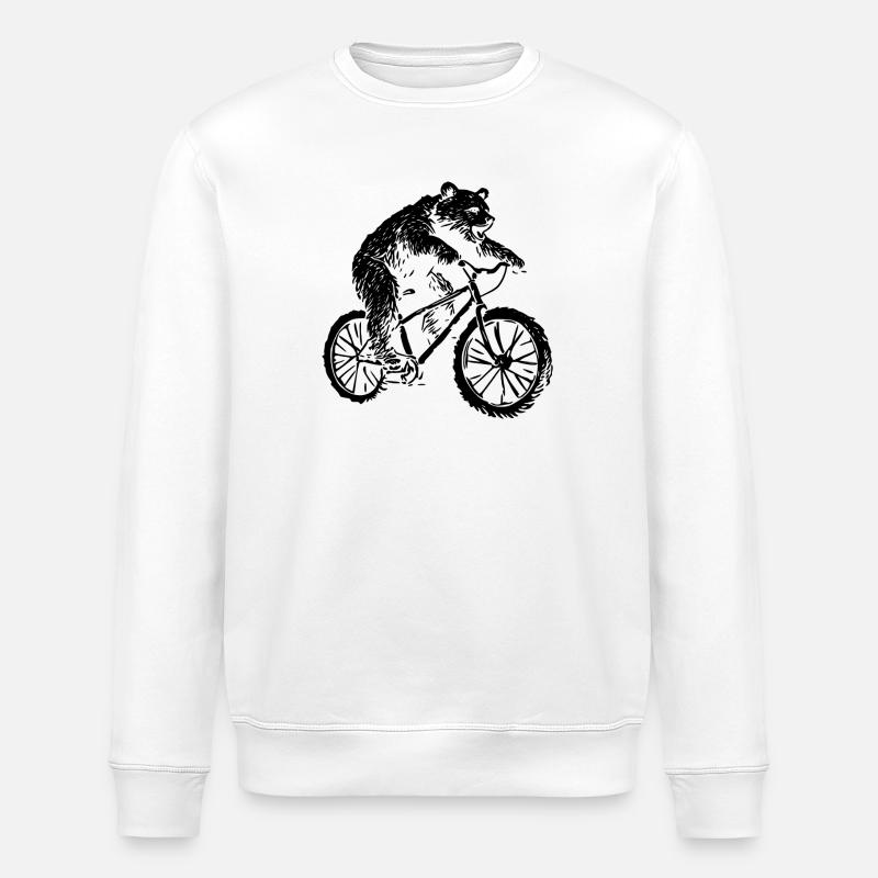Ours de vélo - Sweat bio ROLLER Stanley/Stella Unisexe - blanc