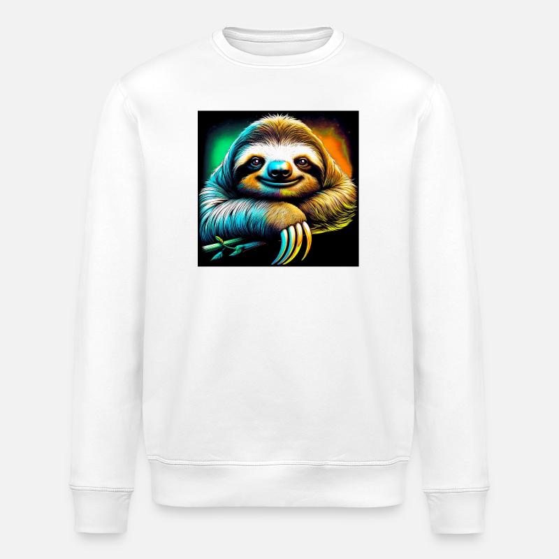 Faultier - Stanley/Stella Unisex Bio-Sweatshirt ROLLER - Weiß