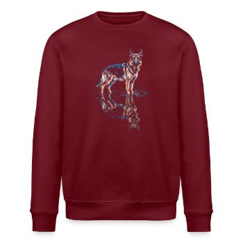 Deutscher Schäferhund mit Wasserreflexion - Stanley/Stella Unisex Bio-Sweatshirt ROLLER - Weiß - Vorne - Nik (191cm)