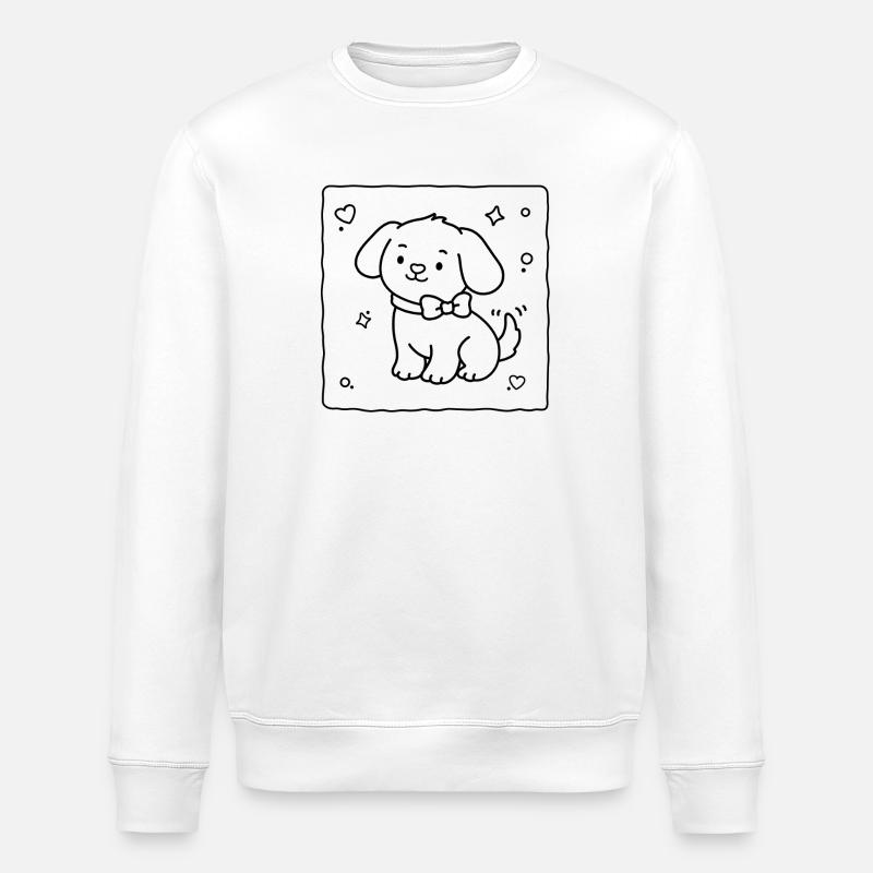 Petit chiot mignon | Lulu Lotus - Sweat bio ROLLER Stanley/Stella Unisexe - blanc